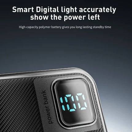 VEN-DENS 10,000mAh Power Bank: UK Design | 22.5W PD Fast Charge | Built-in Cables | Digital Display | 1-Year Warranty | Free Delivery