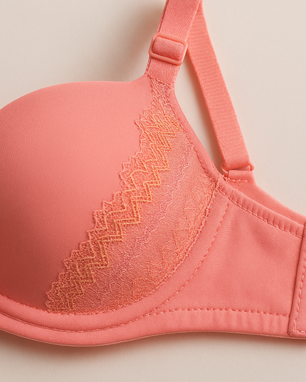 Silk Embroidered Padded Bra for Women – Luxury Undergarment with Soft Silk Fabric, Stylish Embroidery, Comfortable Fit & Everyday Support (Random Color) - 36