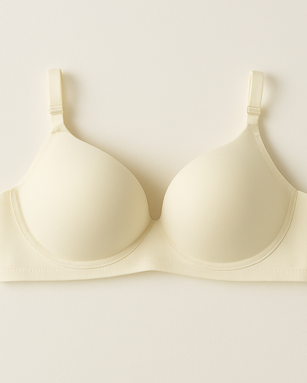 Cotton Light Padded Bra – Comfortable Everyday Wear, Plain Design (Sizes 32–42, Beige) - 32