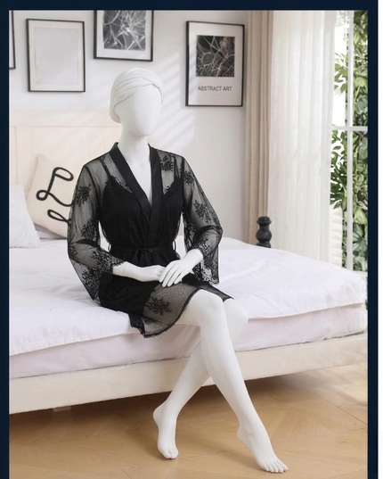 2-Piece Women's Sleepwear Set – Camisole, Shorts & Lace Gown Soft Satin Nightwear Free Size