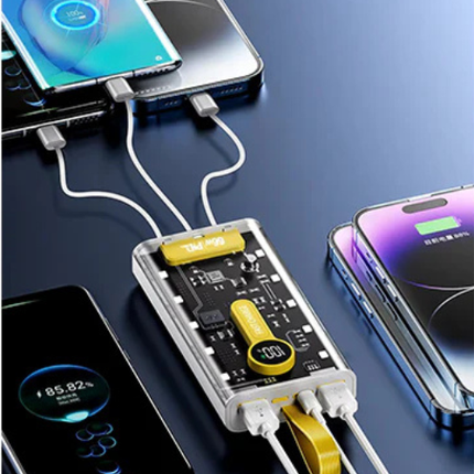 60 Days Money Back Guarantee 20,000mAh  –PD 66W Super Fast Charging Transparent Power Bank With Free Delivery