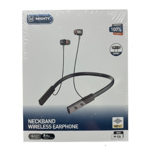 Mighty M-126 Wireless Neckband Earphone – HD Sound with Long Battery Life