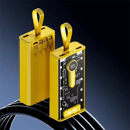 60 Days Money Back Guarantee 20,000mAh  –PD 66W Super Fast Charging Transparent Power Bank With Free Delivery