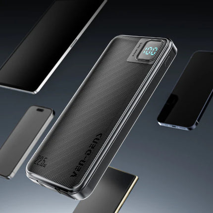 VEN-DENS 10,000mAh Power Bank: UK Design | 22.5W PD Fast Charge | Built-in Cables | Digital Display | 1-Year Warranty | Free Delivery