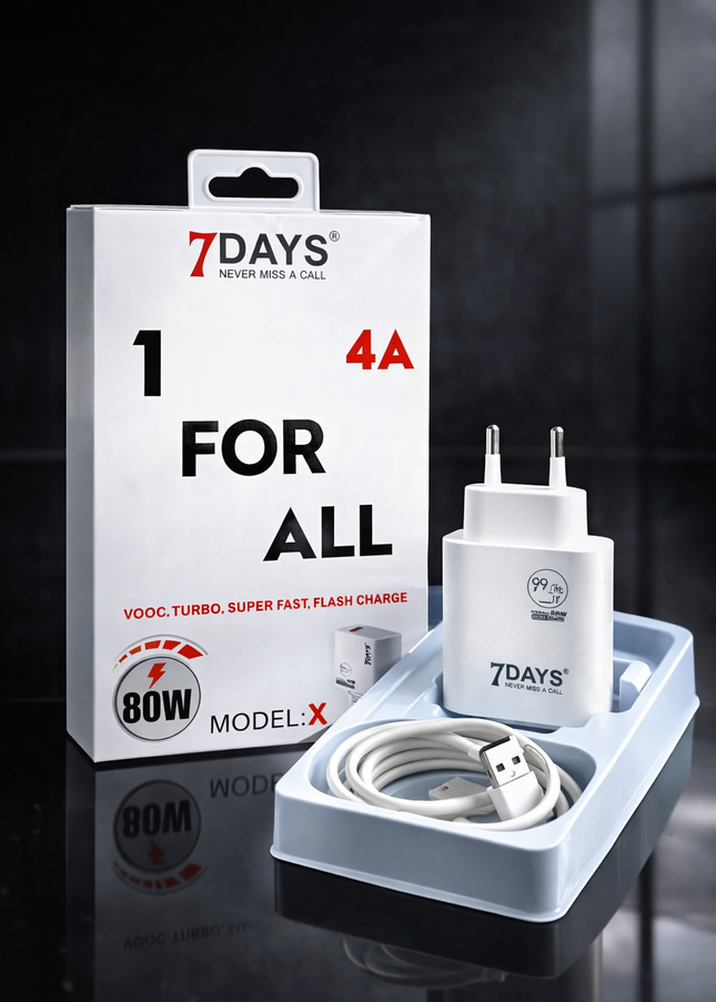 7DAYS 80W Fast Charger – Universal 4A Super Fast Charging Adapter