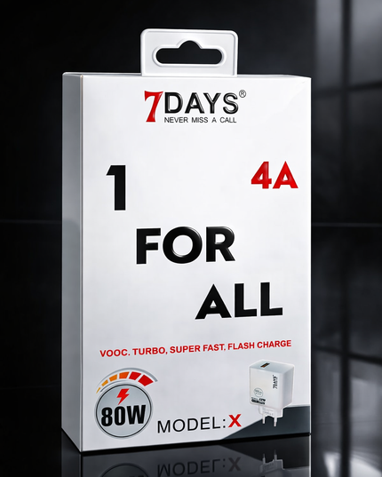 7DAYS 80W Fast Charger – Universal 4A Super Fast Charging Adapter