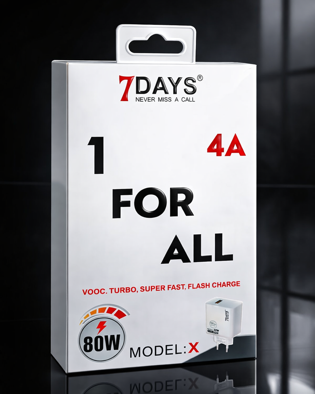 7DAYS 80W Fast Charger – Universal 4A Super Fast Charging Adapter