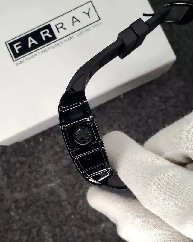 Richard Black Belt Skeleton Watch