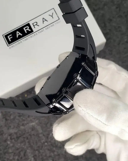 Richard Black Belt Skeleton Watch