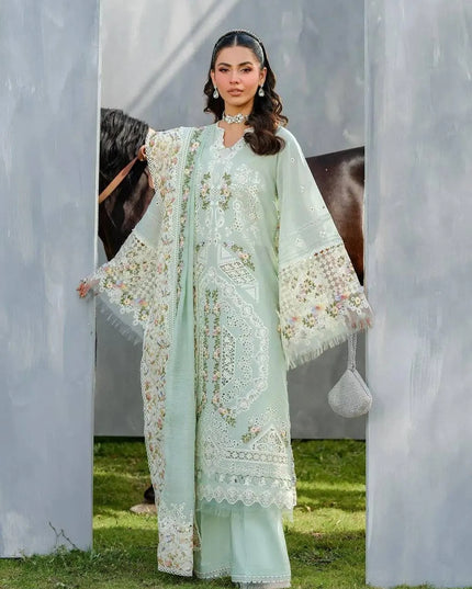 Green Chikankari 3-Piece Lawn Suit for Women