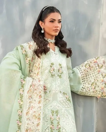 Green Chikankari 3-Piece Lawn Suit for Women