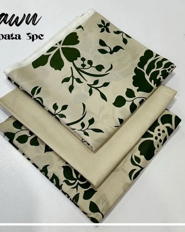 3 Pcs Women's Unstitched Printed Suit