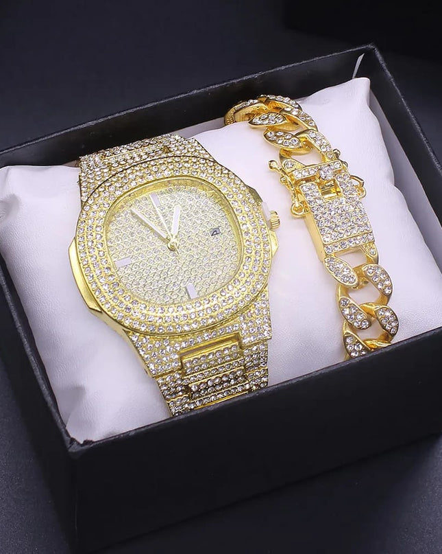 Wristwatch 3PCs men's bracelet watch bracelet ladies watches men set