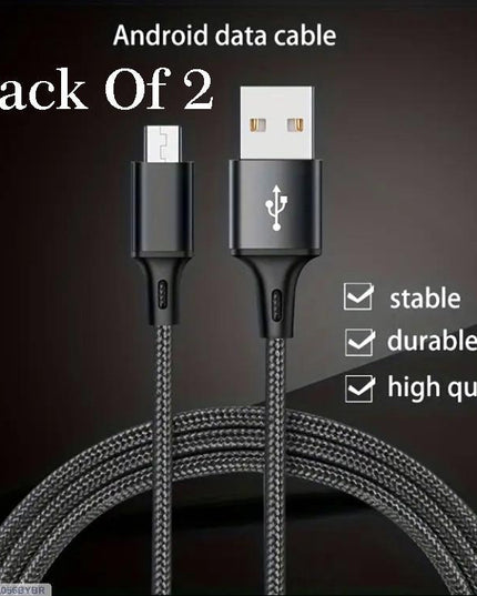Multicolor Copper Core Charging Cable - Pack of 2