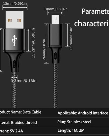 Multicolor Copper Core Charging Cable - Pack of 2