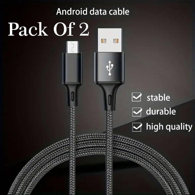Multicolor Copper Core Charging Cable - Pack of 2