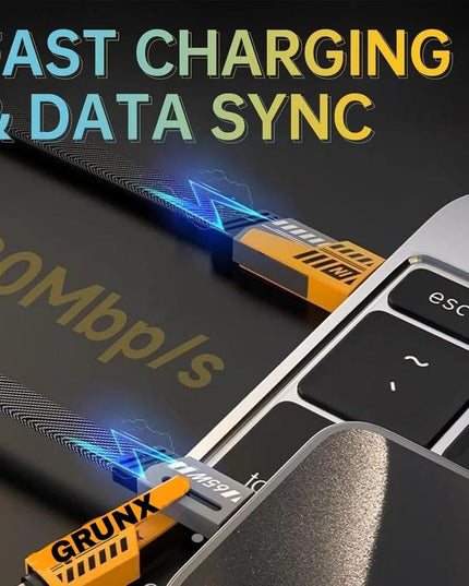 4 In 1 Black Copper Core Charging Cable - 1 Pcs