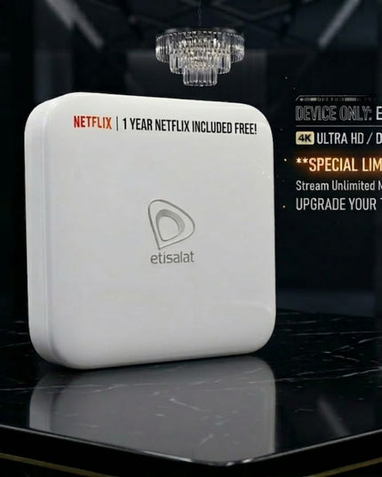 Etisalat Android TV Box – Convert Any LCD/LED into Smart TV (1 Year Netflix Free)